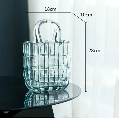 Decorbites™ Klar-Glas-Vasen-Terrarium-Handtasche zur Dekoration des Wohnzimmers