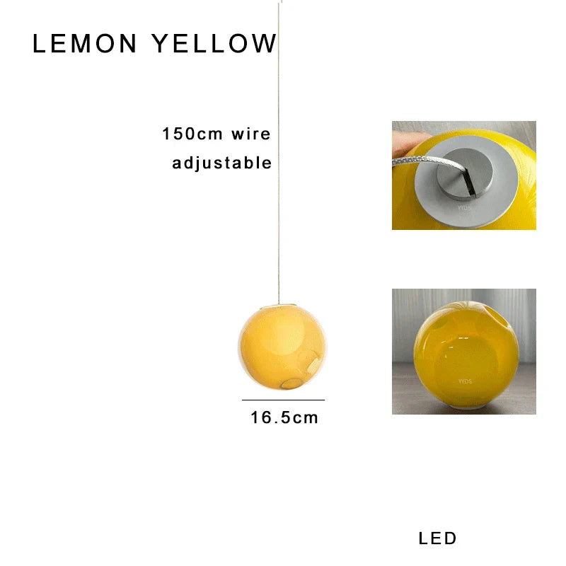 DecorBites™ Clear Glass Pendant Light Dimmable LED Luxury Hanging Lamp