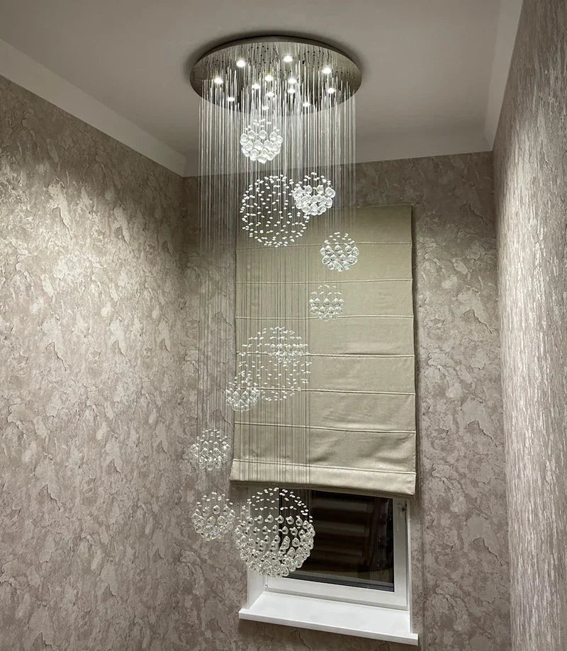 Decorbites™ Kristallkugel-Design-Lüster-Set – Großes elegantes Kristallleuchter-Set D80xH300cm