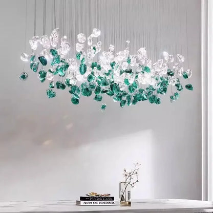 Decorbites™ Glas-Stein-Kronleuchter: Moderne Luxus-LED-Pendantleuchten für Esszimmer-Kunstdekoration