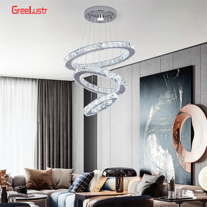 Decorbites™ Kristall-Chrom-LED-Hängeleuchter-Ringe für Wohnzimmer und Schlafzimmer