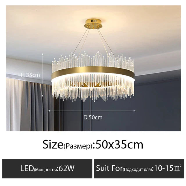 Decorbites™ Kristall-LED-Kronleuchter: Luxuriöse dimmbare Pendelleuchte für Schlafzimmer, Wohnzimmer, Esszimmer
