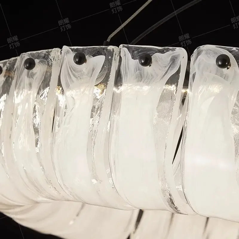 Decorbites™ Wolken-Glas-Leuchter: Luxuriöser minimalistischer Kupfer-Lichtspender für ein Charakter-Restaurant