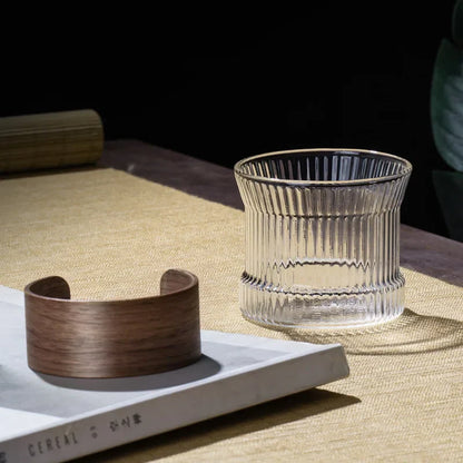 DecorBites™ Japanese Walnut Tea Cup Set - High-Grade Glass Coffee & Flower Tea Cups