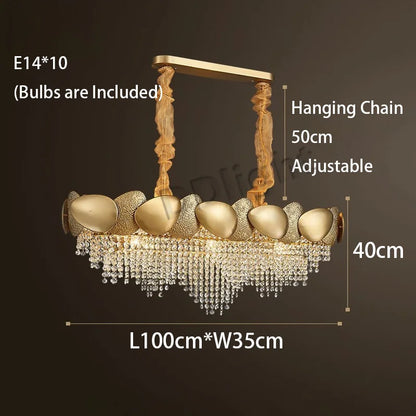 DecorBites™ Crystal Tassles Pendant Light: Modern Luxury Chandelier for Living Room