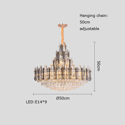 DecorBites™ Crystal LED Oval Round Chandelier Hanging Lamp - Dimmable Ceiling Pendant