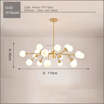 Decorbites™ Gold Schwarz LED Deckenleuchter für Wohnzimmer Schlafzimmer Beleuchtungseinrichtungen