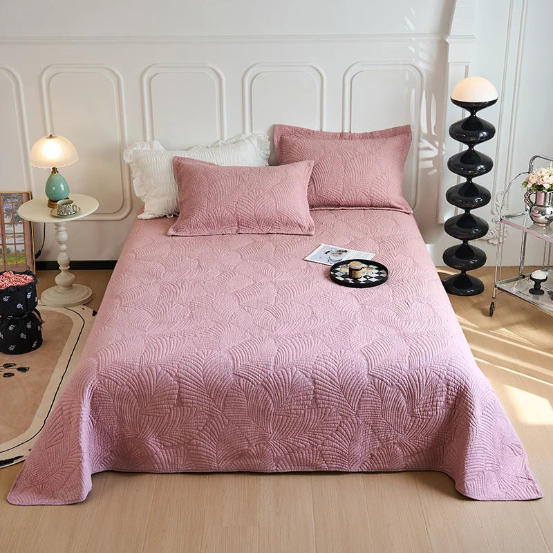 DecorBites™ Cotton Quilted Embroidered Bedspread Set