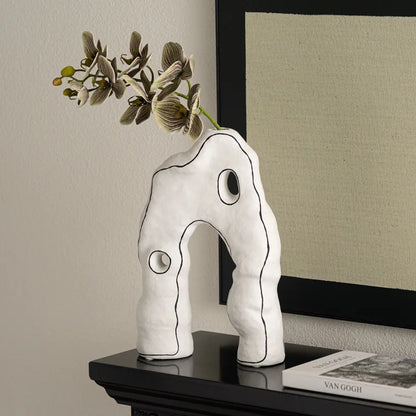 DecorBites™ Geometric Ceramic Vase - Abstract Ornaments, Home Decor