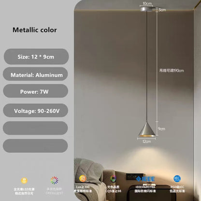 Minimalist Black Conical Aluminum Pendant Light