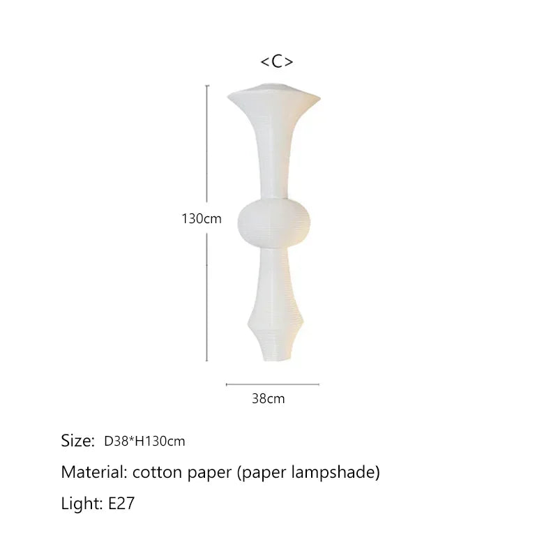 Decorbites™ Japanisches Baumwollpapier-Pendant-Lampen Wabi-Sabi-Kronleuchter mit E27-Birnen