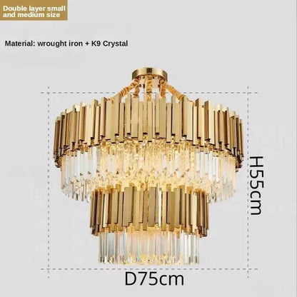 Decorbites™ Kristall-Deckenleuchter: Luxuriöse runde LED-Lampe für das Wohnzimmer, künstlerische Wohnraumausstattung