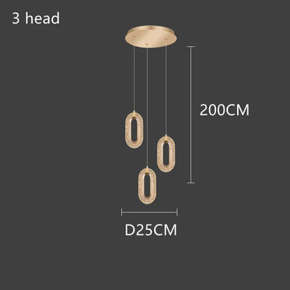 Decorbites™ Gold-Acrylic-Kronleuchter LED-Hängeleuchte Moderne Treppenhaus-Schlafzimmer-Wohnzimmer-Dekoration