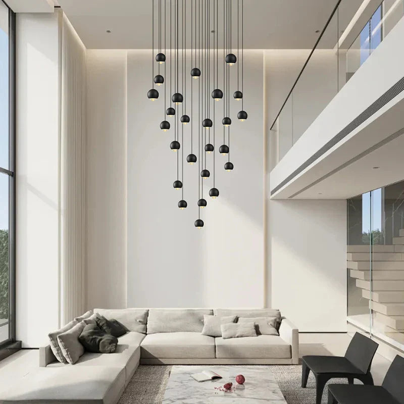 Metal Globe Lens Chandelier