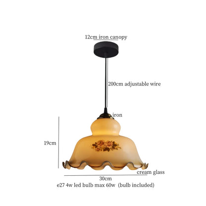 DecorBites™ Cream Glass Copper LED Pendant Lamp for Kitchen Bedroom Living Room
