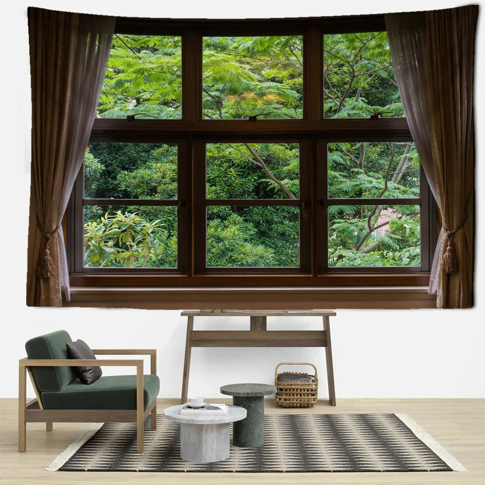 Decorbites™ Dschungel-Landschaft Wandgobelin: Natürliche Boho-Minimalistische Kunst für die Heimdekoration