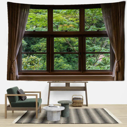 Decorbites™ Dschungel-Landschaft Wandgobelin: Natürliche Boho-Minimalistische Kunst für die Heimdekoration