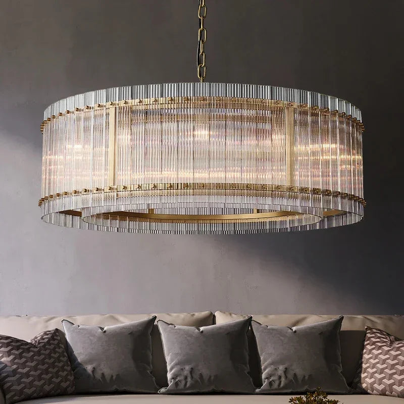 Decorbites™ Gold Doppelschichtring-Kristallanhängerleuchte für Schlafzimmer Esszimmer Wohnzimmer