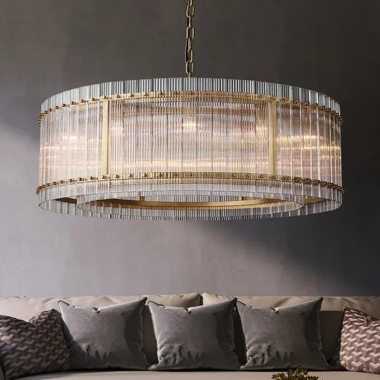 Decorbites™ Gold Doppelschichtring-Kristallanhängerleuchte für Eleganz in jedem Raum