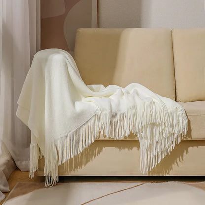Decorbites™ Gestrickte Nordische Sofadecke - Weiche Wollmischung Bettrandtuch für Hotel-Schlafzimmer-Dekoration