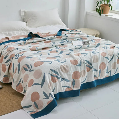 Decorbites™ Baumwoll-Gaze-Handtuch-Wurfdecke - Weiche und gemütliche Bettdecke für alle Jahreszeiten