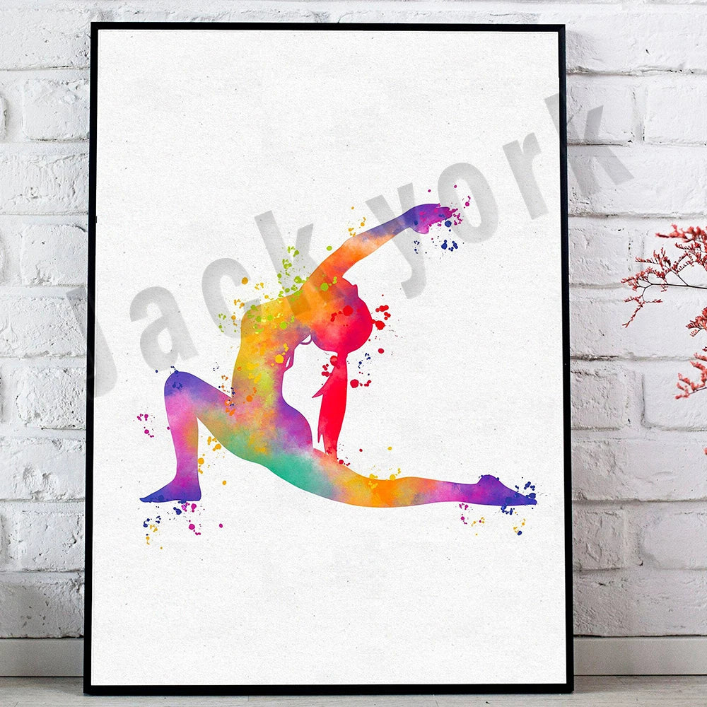 Decorbites™ Tanzkönig Yoga-Druck Frauen Tanz Asana-Pose Zen Pilates Art Deco Geschenk