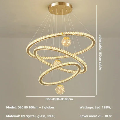 Decorbites™ Kristall-LED-Kronleuchter: Moderne Pendelleuchten für das Wohnzimmer, Glasglobus-Hängeleuchte