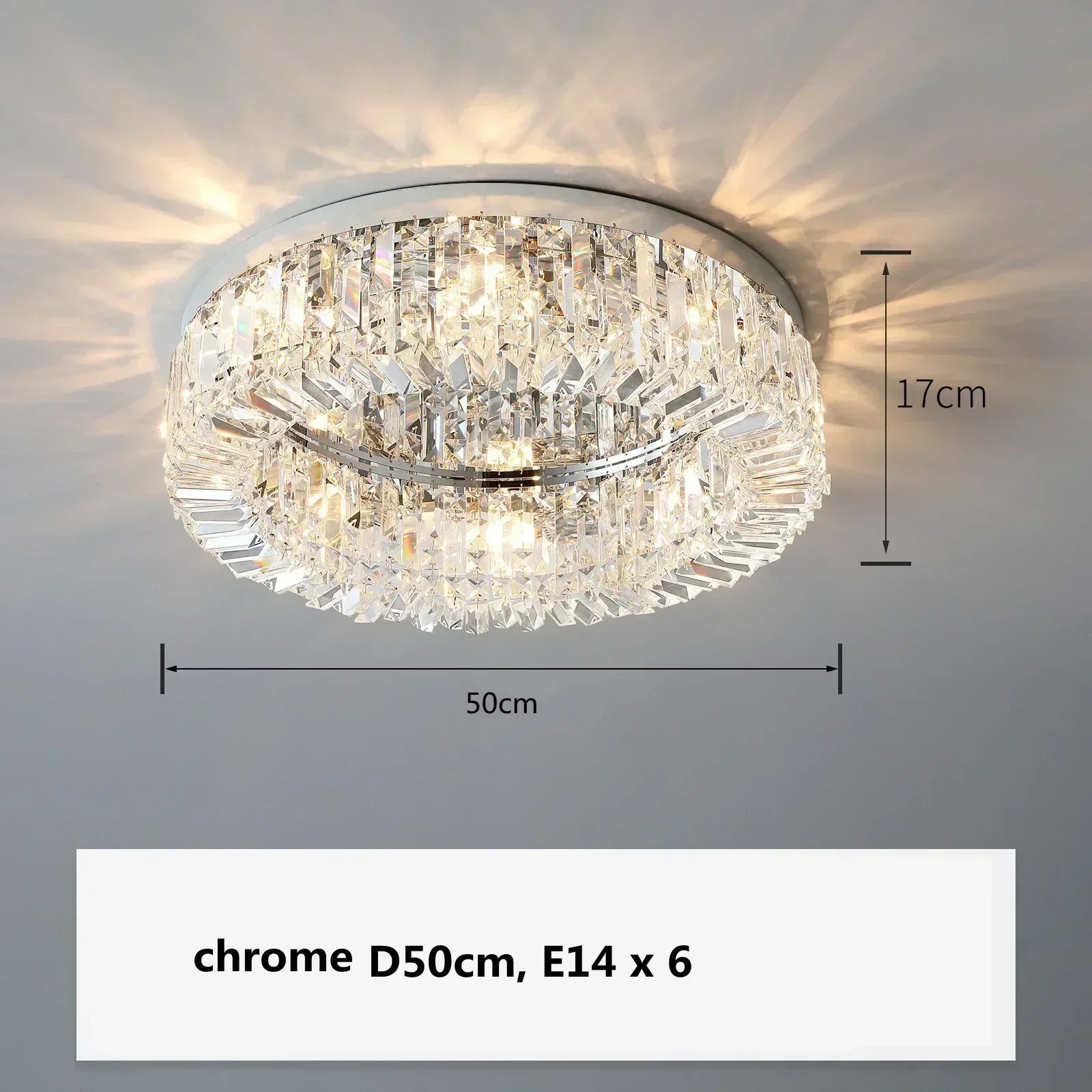 Gold Crystal Dining Chandelier D100cm 16-Light