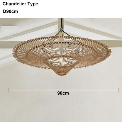 Decorbites™ Handgefertigte Rattan-Hängeleuchte für Esszimmer, Wohnzimmer, Schlafzimmer, Hotel