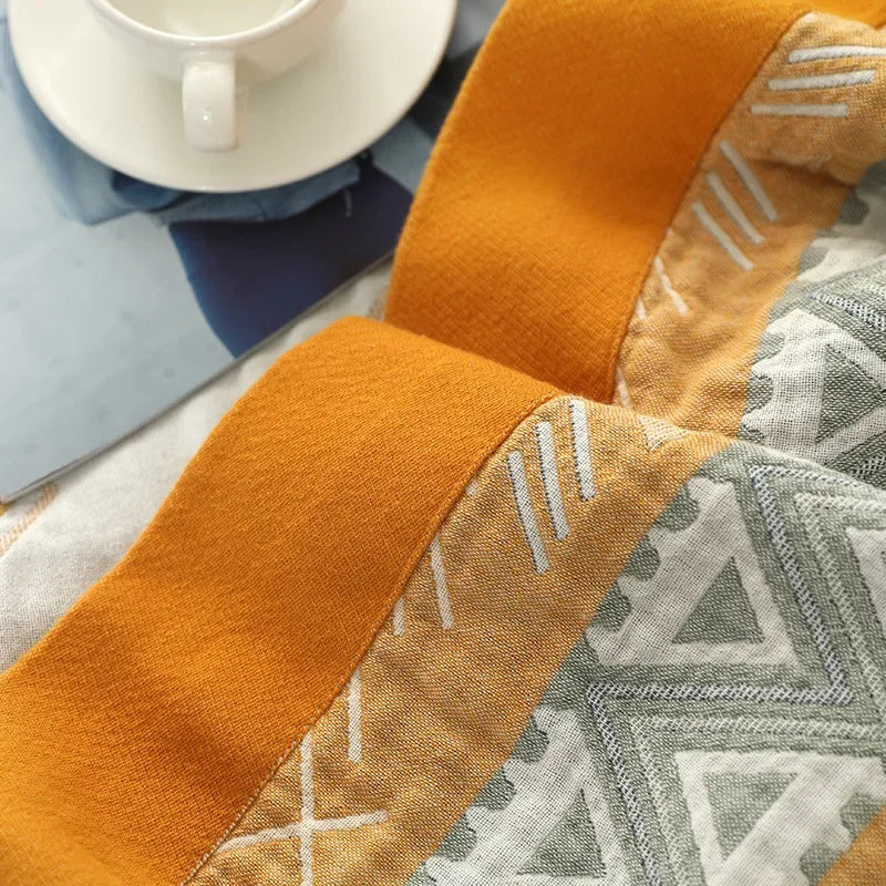 DecorBites™ Cotton Gauze Geometry Summer Blanket