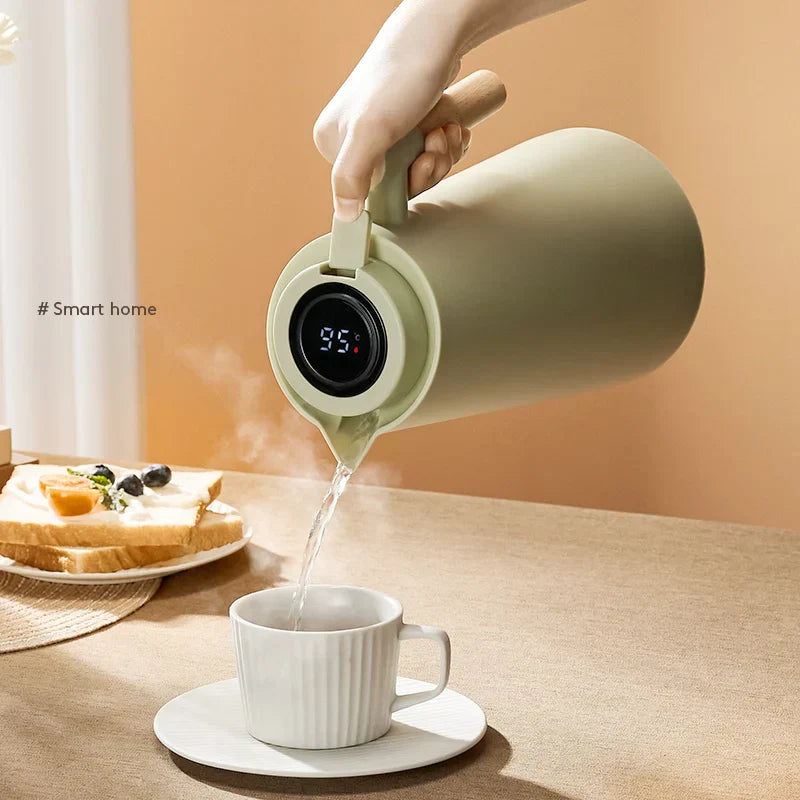 Decorbites™ Isolierkessel: Großkapazitäts-Thermobecher mit Ein-Knopf-Temperaturanzeige.