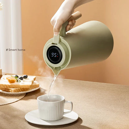 Decorbites™ Isolierkessel: Großkapazitäts-Thermobecher mit Ein-Knopf-Temperaturanzeige.