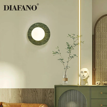 DecorBites™ Green Marble LED Wall Lamp for Luxury Living Room Decor
