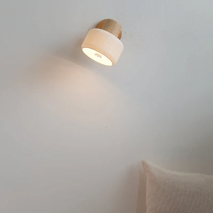 DecorBites™ LED Wall Lights Wood White Ceramic Rotate, Living Room Bedside Lamp