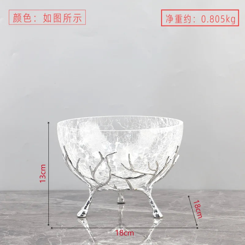 Decorbites™ Goldener Ast Glas Obstteller: Stilvolles Aufbewahrungsgefäß für Zuhause & Dekorationsaccessoire