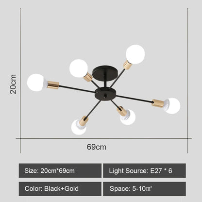 Decorbites™ Schmiedeeisernes Kronleuchter LED-Deckenleuchte Modernes Vintage-Dekor-Beleuchtung