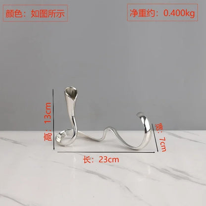 DecorBites™ Geometric Gold Candlestick Holder Centerpiece
