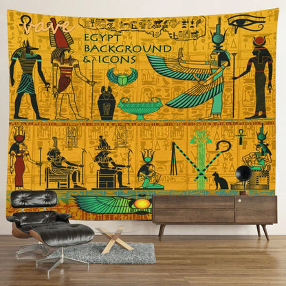 DecorBites™ Egyptian Mandala Tapestry Wall Hanging for Bohemian Hippie Room Decor