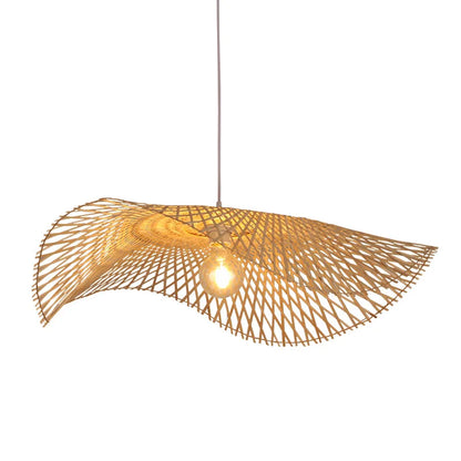 Decorbites™ Bambus-Leuchter: Handgewebte Rattan-Hängeleuchte für Küche, Bar und Restaurant – LED E27