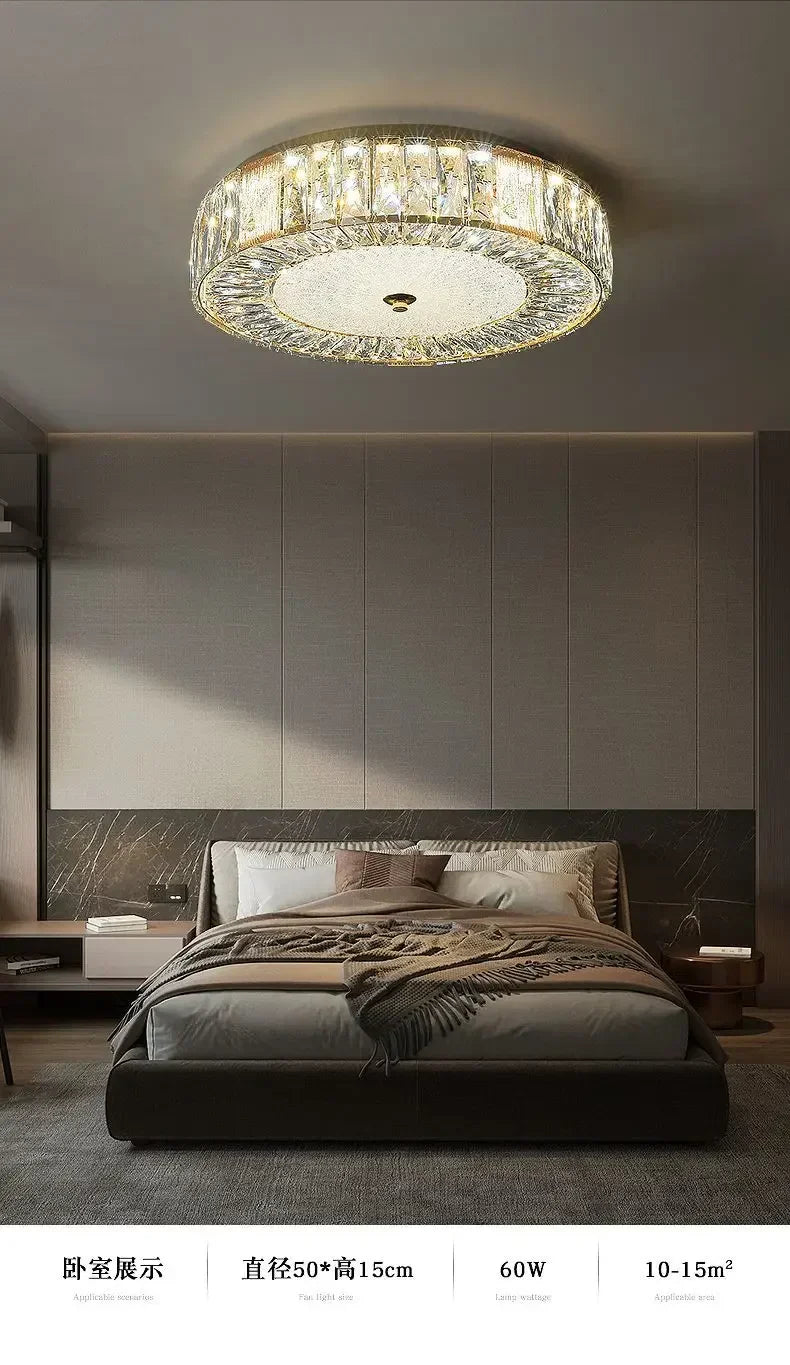 Decorbites™ Goldener Kristall-Deckenleuchter: Moderne Luxus-LED-Leuchte für das Wohnzimmer