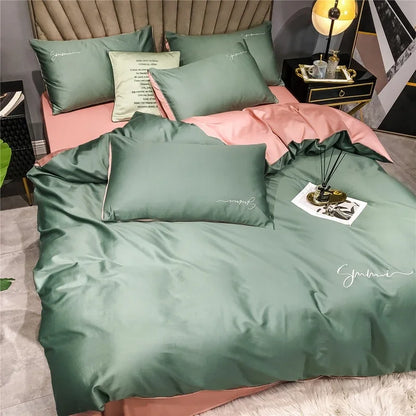 DecorBites™ Egyptian Cotton Bedding Set with Sheet Pillowcase Blanket Cover - Queen King Size