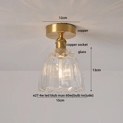 DecorBites™ Crystal Glass LED Ceiling Lamp Modern Luxury Interior Lighting Fixture