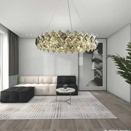 Decorbites™ Kristall-Runder Kronleuchter: Moderne Beleuchtung für das Esszimmer, nordischer Stil Dekoration