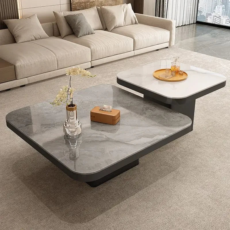 Decorbites™ Leichtes Luxus-Fels-Quadratisches Couchtisch Modern Minimalistisch Wohnzimmer-Kombination