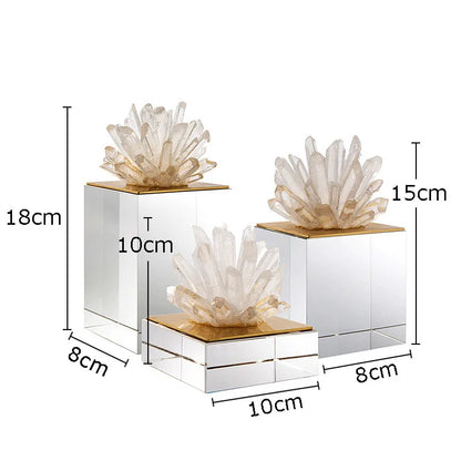 Decorbites™ Kristallblumen-Marmor-Basen-Skulptur: Modernes Kunstwerk für die Wohnzimmer-Dekoration