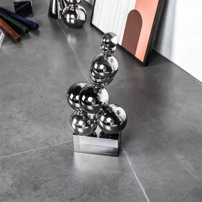 Decorbites™ Geometrische Kristallskulptur Silberkugel Wohnaccessoire Figur