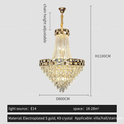 Decorbites™ Kristall-Leuchter: Intelligente Dimmbare Duplex-Villa-Pendelleuchte für Luxus-Wohnzimmer