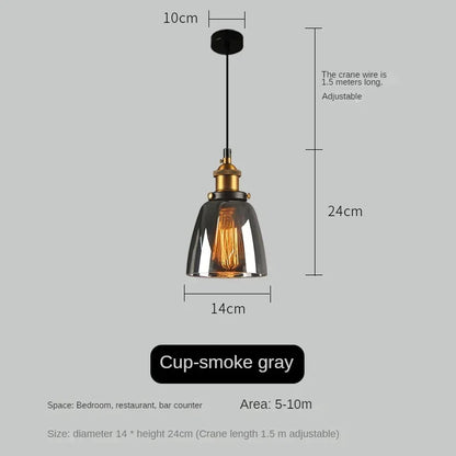 Decorbites™ Bernsteinfarbenes Vintage-Glas-Pendant-Licht für elegante Esszimmer-Dekoration