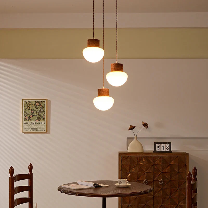 Decorbites™ Hanfseil LED-Hängeleuchte - Nordische Glasleuchte für die Raumdekoration im Haus
