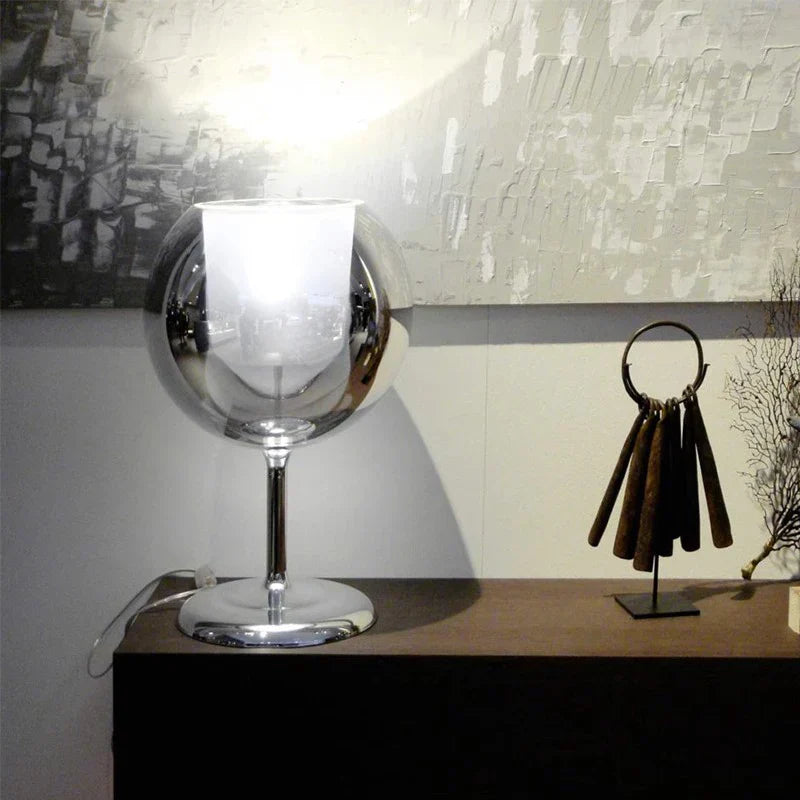 Gold Chrome Glass Table Lamp